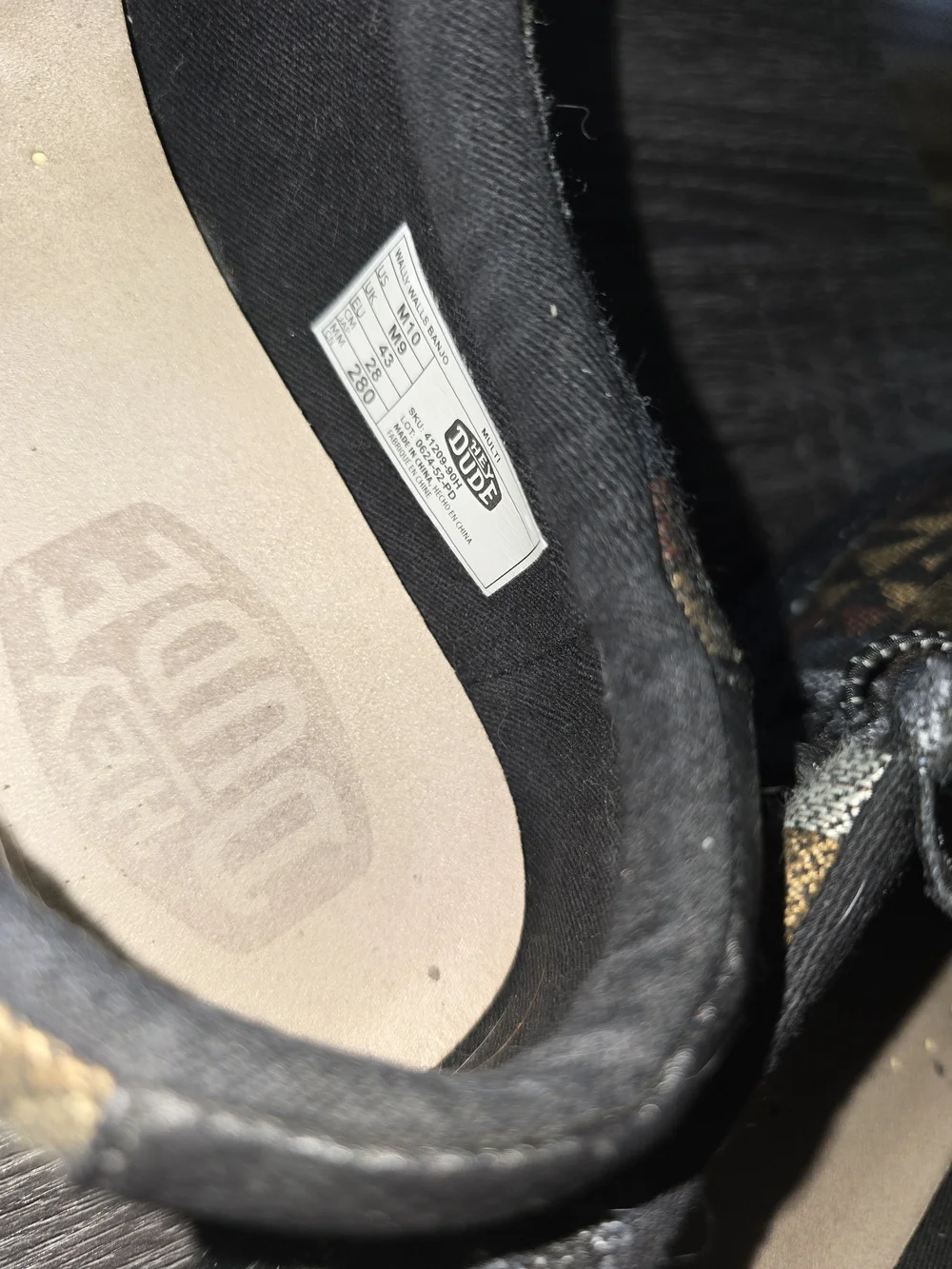 Hey Dude Men  Black Casual Slip-On Shoes Size 10